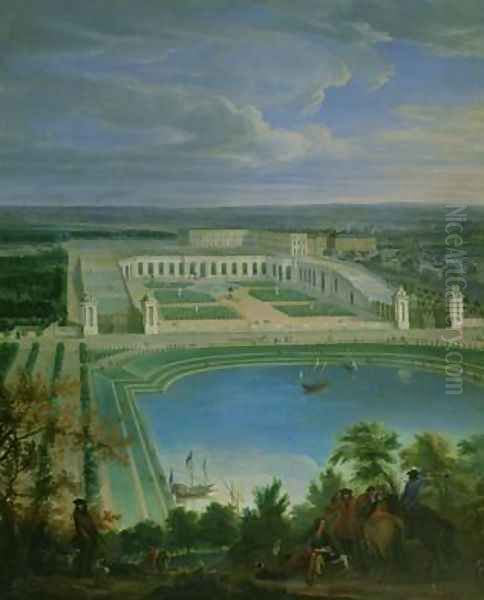 The Orangery and the Chateau at Versailles 1696 Oil Painting by Jean-Baptiste Martin