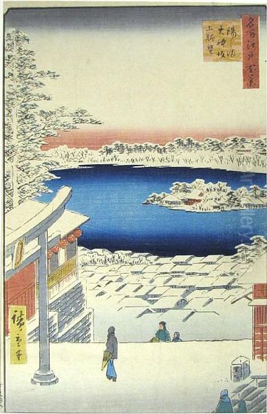 Each From The Series 
Meisho Edo Hyakkei Oil Painting by Utagawa or Ando Hiroshige