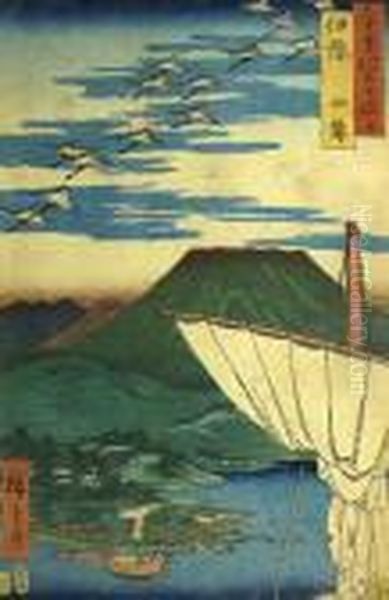 Views Of Famous Places In The Sixty-odd Provinces Oil Painting by Utagawa or Ando Hiroshige