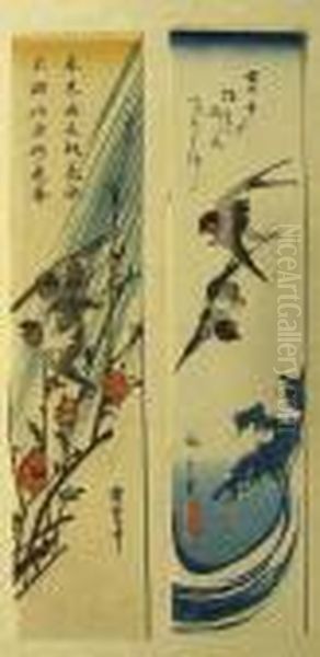 Tanzaku Oil Painting by Utagawa or Ando Hiroshige