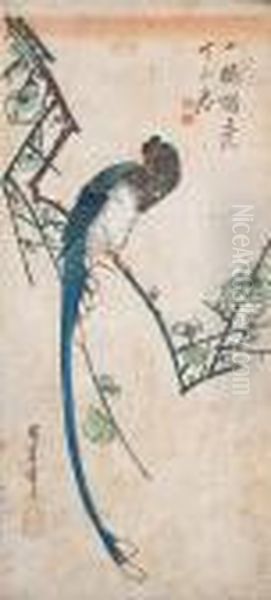 A Kacho-e Oil Painting by Utagawa or Ando Hiroshige