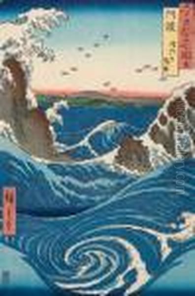 All Oban Tate-e Oil Painting by Utagawa or Ando Hiroshige