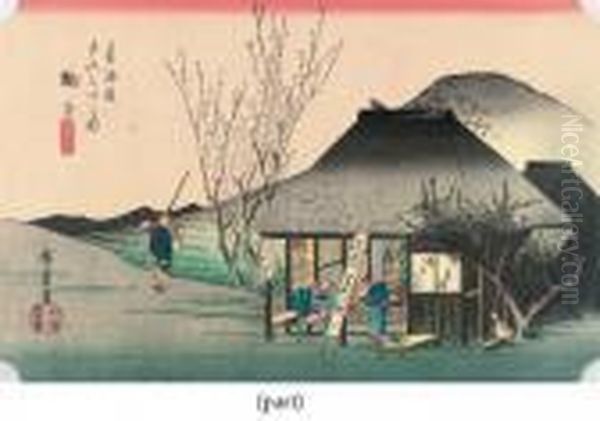 Oban Yoko-e Oil Painting by Utagawa or Ando Hiroshige