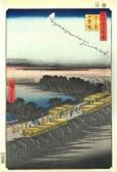 Vues D'edo Oil Painting by Utagawa or Ando Hiroshige