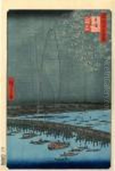 Vues D'edo Oil Painting by Utagawa or Ando Hiroshige