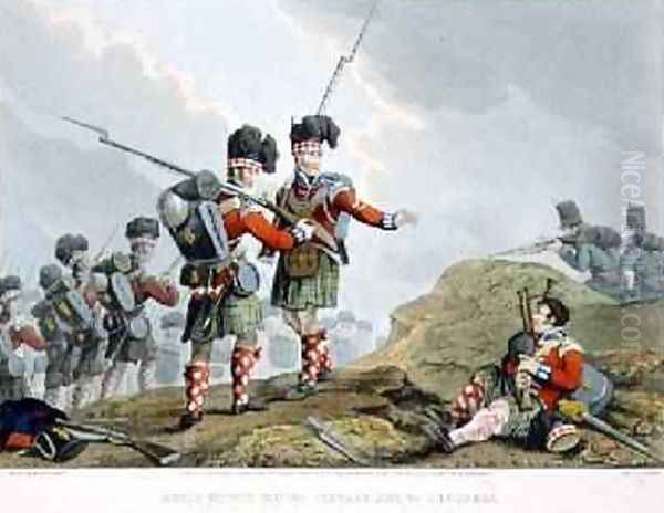 Anecdote of the Bravery of the Scotch Piper of the 11th Highland Regiment at the Battle of Vimiero Oil Painting by Manskirch, Franz Joseph