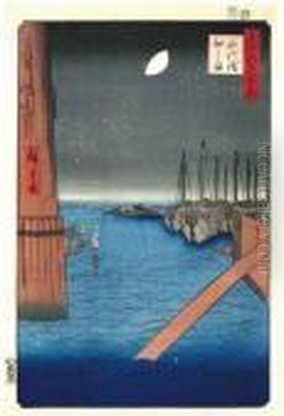 Vues D'edo Oil Painting by Utagawa or Ando Hiroshige