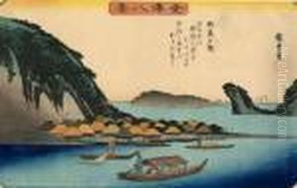 Vues De Kanazawa Oil Painting by Utagawa or Ando Hiroshige