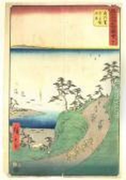 Les Cinquante Trois Vues Celebres Du Tokaido, Shirasuka Oil Painting by Utagawa or Ando Hiroshige