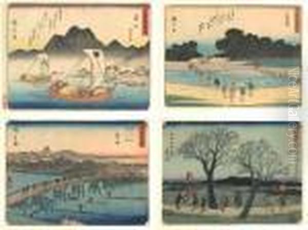 Les Cinquante-trois Relais Du Tokaido, Kichizo Oil Painting by Utagawa or Ando Hiroshige