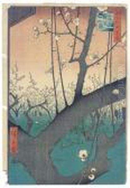 Tsukuda Island From Eitai Bridge Oil Painting by Utagawa or Ando Hiroshige