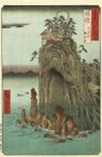 Bingo, Abumon Kannondo Oil Painting by Utagawa or Ando Hiroshige