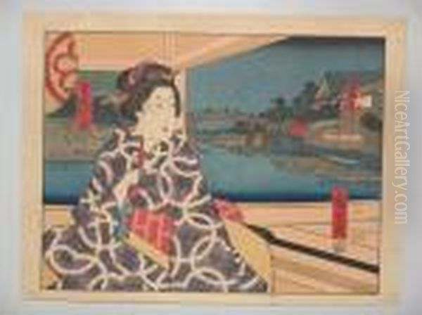 A Sujets Divers Oil Painting by Utagawa or Ando Hiroshige