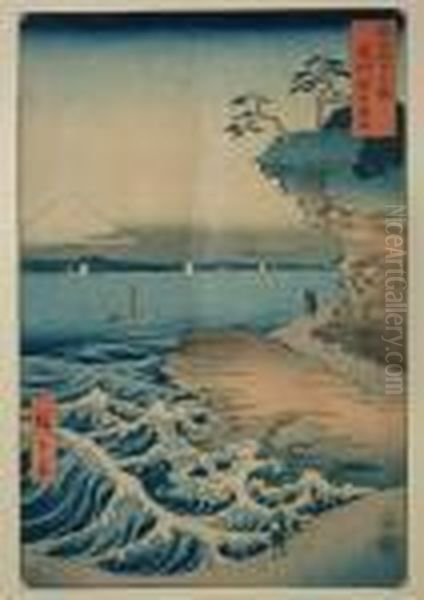 La Cote A Hoda Dans La Province D'awal Oil Painting by Utagawa or Ando Hiroshige