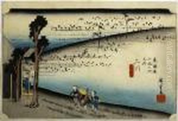 Futagawa, From The Series Tokaido Gojusan Tsugi Oil Painting by Utagawa or Ando Hiroshige