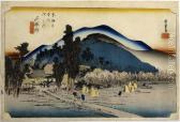 Ishiyakushi, From The Series Tokaido Gojusan Tsugi Oil Painting by Utagawa or Ando Hiroshige