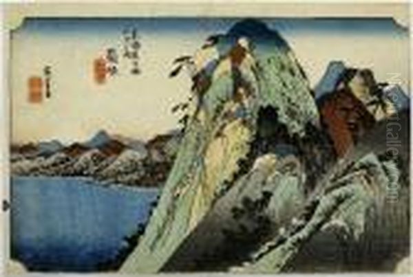 Hakone, From The Series Tokaido Gojusan Tsugi Oil Painting by Utagawa or Ando Hiroshige