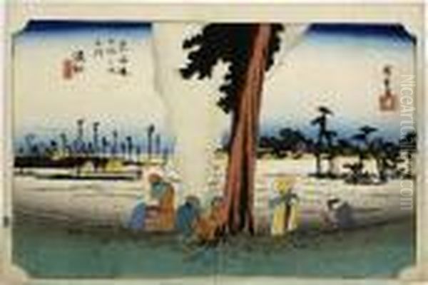 Hamamatsu, From The Series Tokaido Gojusan Tsugi Oil Painting by Utagawa or Ando Hiroshige