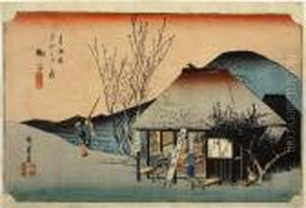 Mariko, From The Series Tokaido Gojusan Tsugi Oil Painting by Utagawa or Ando Hiroshige