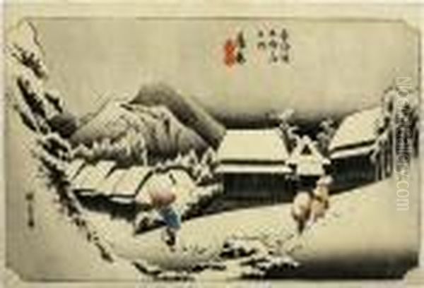 Kambara, From The Series Tokaido Gojusan Tsugi Oil Painting by Utagawa or Ando Hiroshige