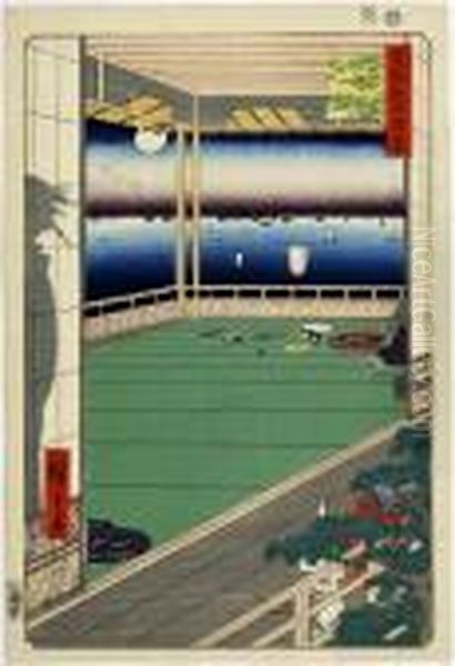 Tsukinomisaki, From The Series Meisho Edo Hyakkei Oil Painting by Utagawa or Ando Hiroshige