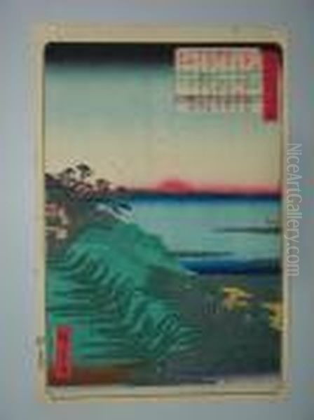 Un Coucher De Soleil A Gotenyama Oil Painting by Utagawa or Ando Hiroshige