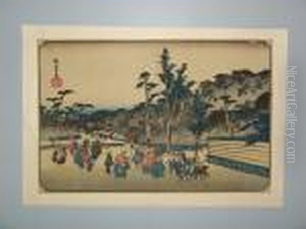 Serie Toto Meisho Oil Painting by Utagawa or Ando Hiroshige