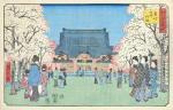 Scenes From The Famous Places In Edo (tokyo) Oil Painting by Utagawa or Ando Hiroshige