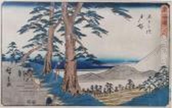 Oban Yoko-e Oil Painting by Utagawa or Ando Hiroshige