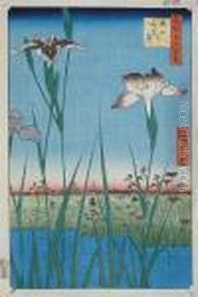 Oban Tate-e Oil Painting by Utagawa or Ando Hiroshige