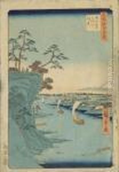 Cento Vedute Celebri Di Edo Oil Painting by Utagawa or Ando Hiroshige