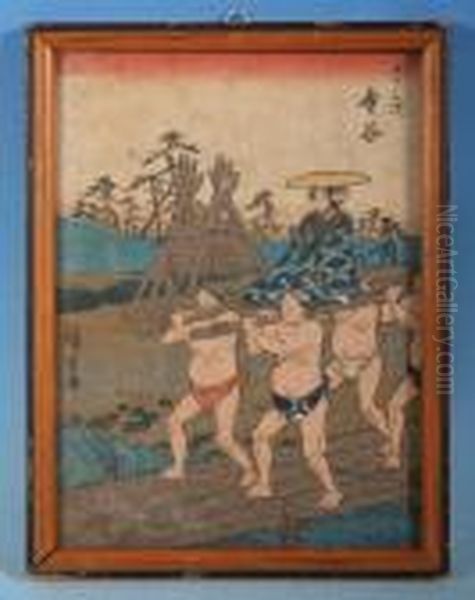 Ando Oil Painting by Utagawa or Ando Hiroshige