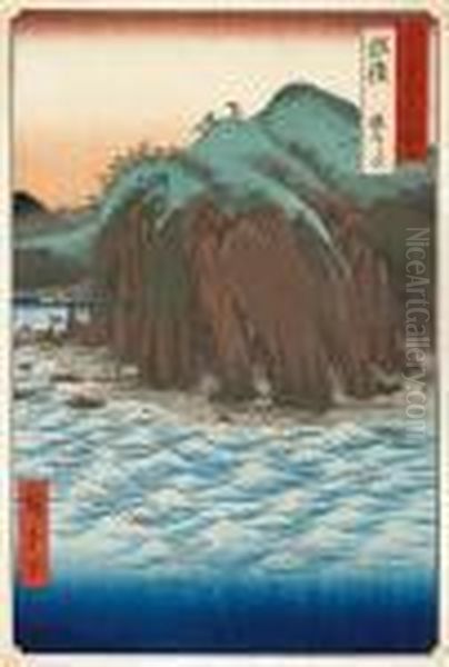 Echigo, Oyashirazu Oil Painting by Utagawa or Ando Hiroshige