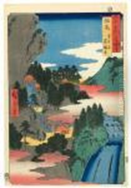 Tajima, Iwaidani Iwayakanon Oil Painting by Utagawa or Ando Hiroshige