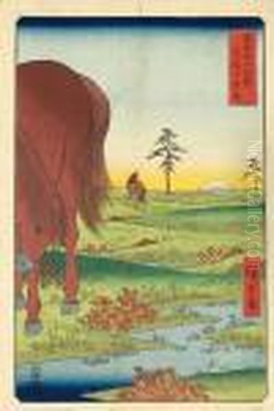 Shim Oil Painting by Utagawa or Ando Hiroshige