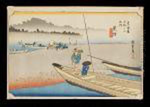 Mid 19th Century Oil Painting by Utagawa or Ando Hiroshige