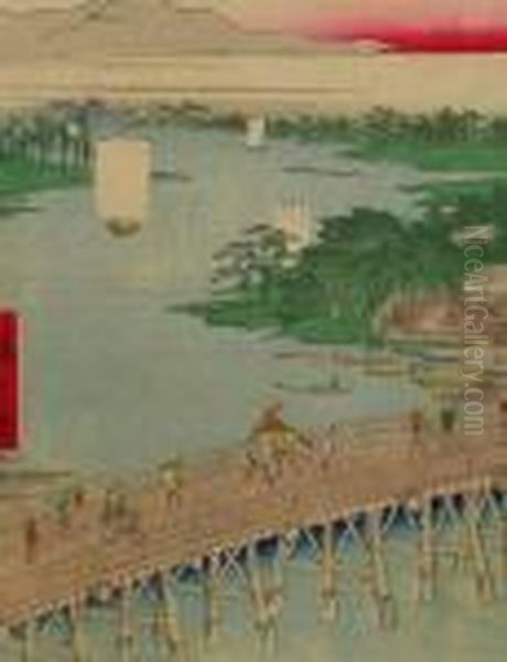 Untitled Oil Painting by Utagawa or Ando Hiroshige