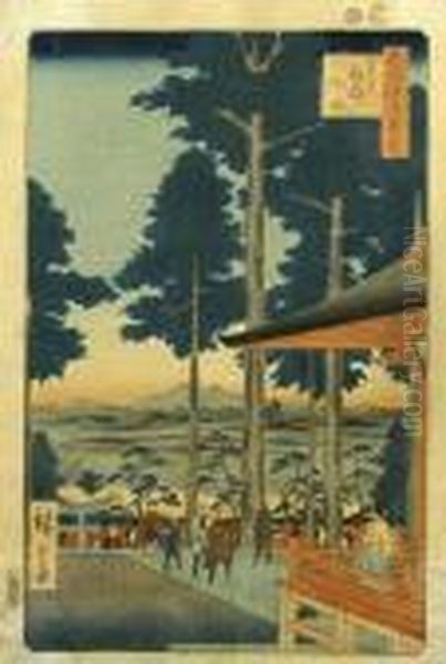 Shrine Of God Inari In Odji Oil Painting by Utagawa or Ando Hiroshige