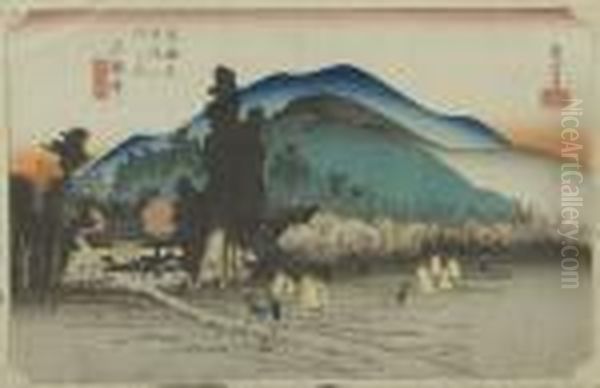 Ishiyakushi Oil Painting by Utagawa or Ando Hiroshige