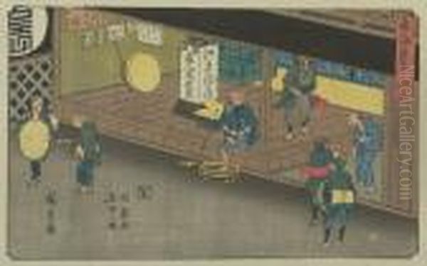 Seki Oil Painting by Utagawa or Ando Hiroshige