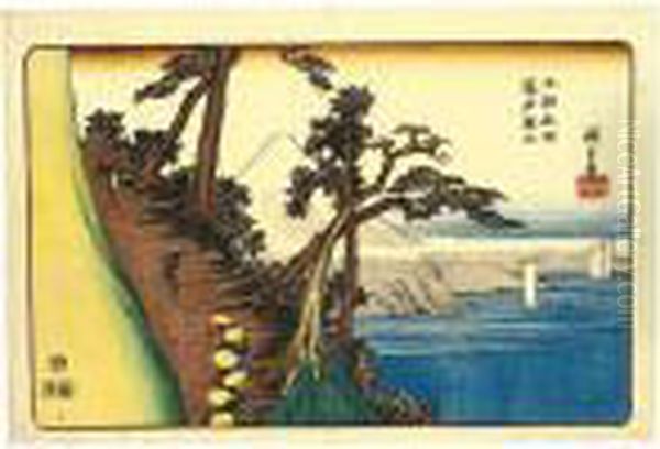 Three Prints: 'satta Fuji' From 
The Series 'honcho Meisho' (famous Views Of Our Country), ````atagosan 
No Aki No Tsuki', From The Series 'edo Hakkei' (eight Views In Edo) And 
'ryogoku Kawabiraki' From The Series 'toto Meisho' (famous Places Of The
 Oil Painting by Utagawa or Ando Hiroshige