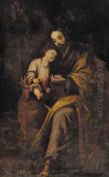 Saint Joseph and the Christ Child 3 Oil Painting by Bartolome Esteban Murillo