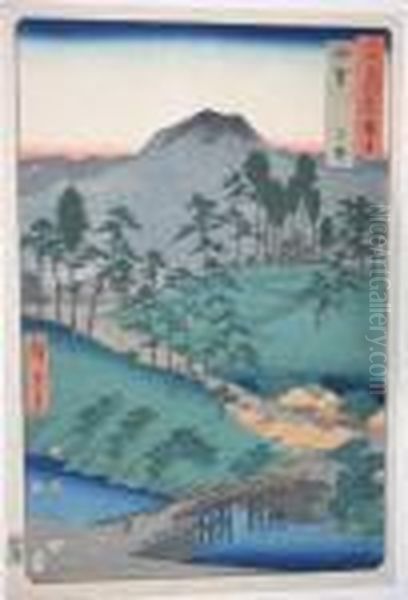 Ueno In Iga Province Oil Painting by Utagawa or Ando Hiroshige