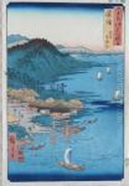 The Great Shrine At Kashima In Hitachi Province Oil Painting by Utagawa or Ando Hiroshige