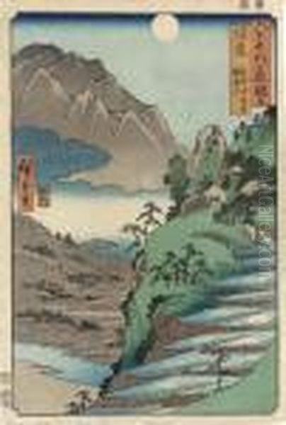 Hamamatsu, From The Series Tokaido Gojusantsugi Oil Painting by Utagawa or Ando Hiroshige