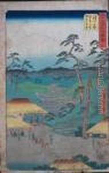 Landscape Oil Painting by Utagawa or Ando Hiroshige