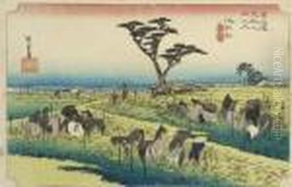 Oban Yoko Oil Painting by Utagawa or Ando Hiroshige