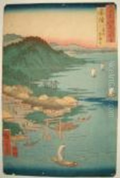 The Great Shrine At Kashima In 
Hitachi Province From Famous Places In The 60-odd Provinces Oil Painting by Utagawa or Ando Hiroshige