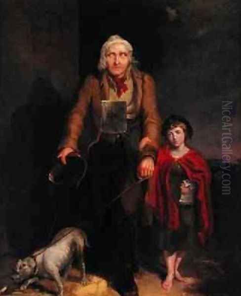 The Blind Beggar Oil Painting by James Flewitt Mullock