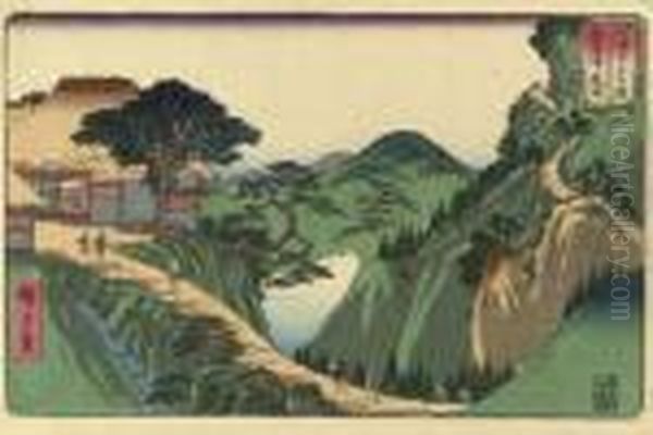 Echizen Yunoo Toge Oil Painting by Utagawa or Ando Hiroshige